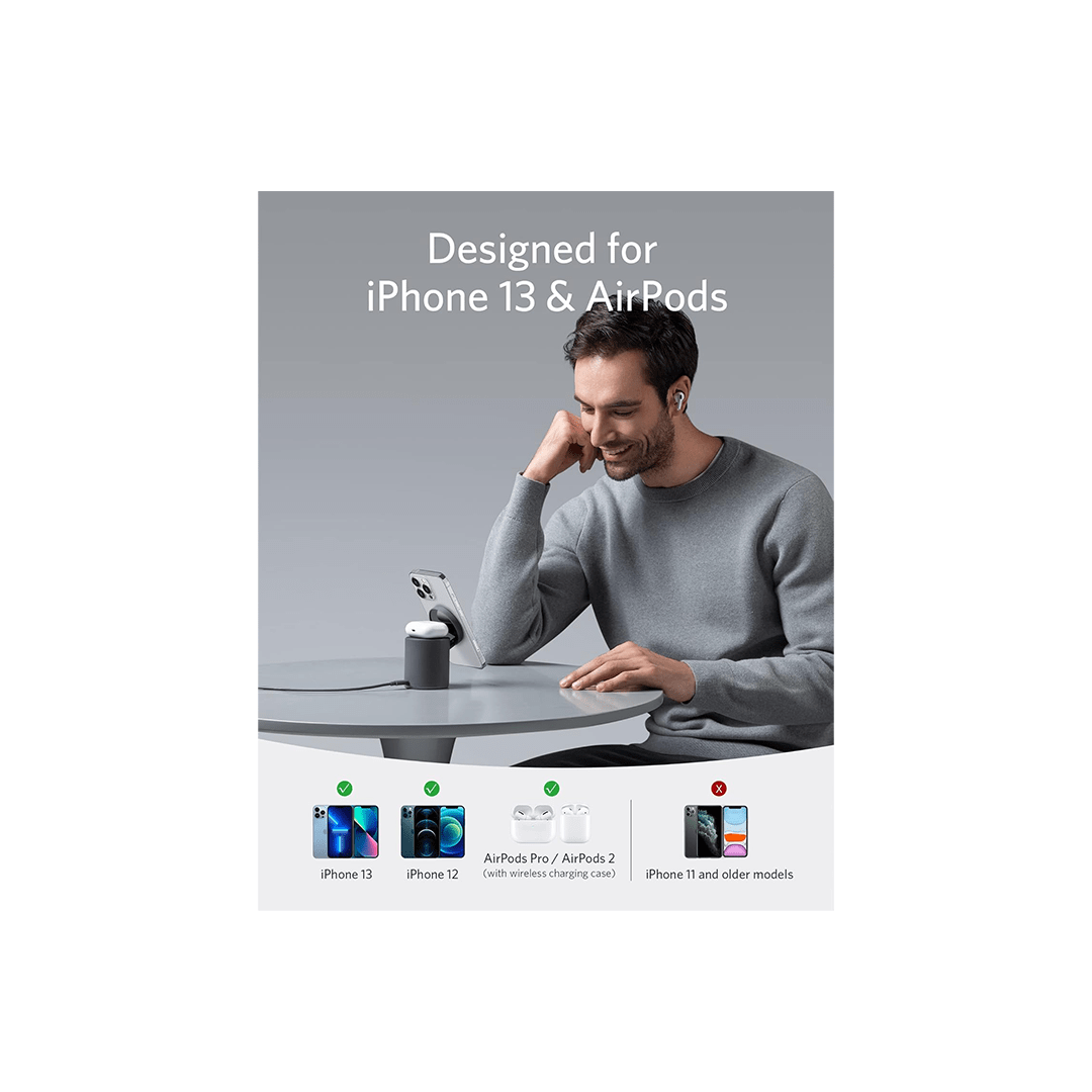 Anker 623 MagGo 2-in-1 Magnetic Wireless Charger & Mount - Black in Qatar Anker 623 MagGo 2-in-1 Magnetic Wireless Charger & Mount - Black in Qatar